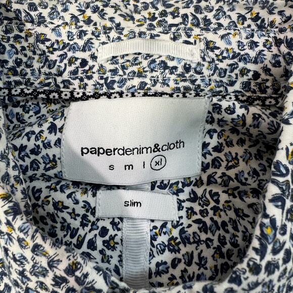 Paper Denim & Cloth Men’s Slim Fit Flip Cuff Button Up Long Sleeve Shirt Size Xl - Picture 5 of 8